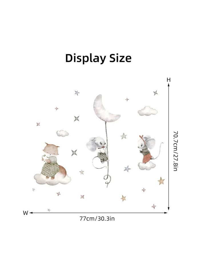 Вінілові наклейки на стіну Мишки та котик на небі (лист 30 х 60 см) Б394-95-3 BRUP (302241781)