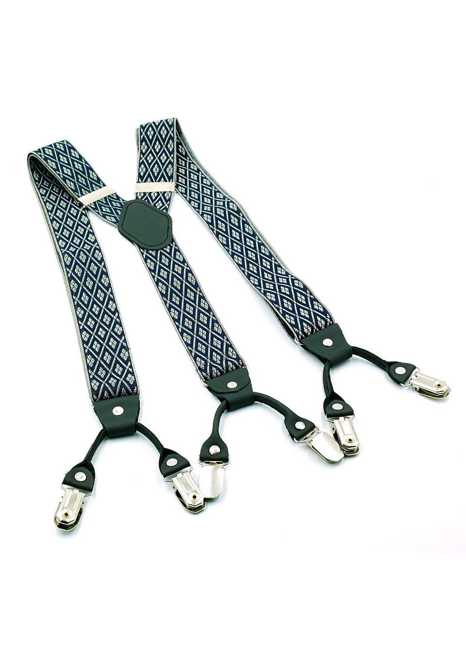 Підтяжки Сині Y-подібні з металевими затискачами для чоловіків та жінок повсякденні вечірні ProDobro (364667791)