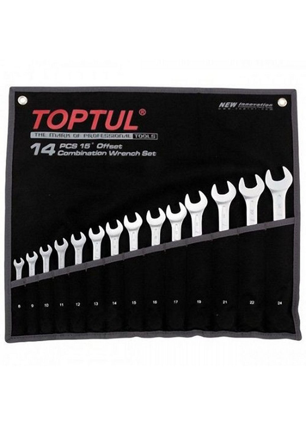 Комплект комбинированных ключей 8-24 мм 14 шт. TOPTUL (289366693)