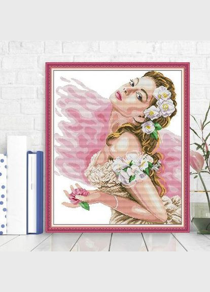 Набор для вышивания по нанесённой на канву схеме "Lady of the Camellias". AIDA 14CT printed 45*53 см Joy Sunday (313613611)