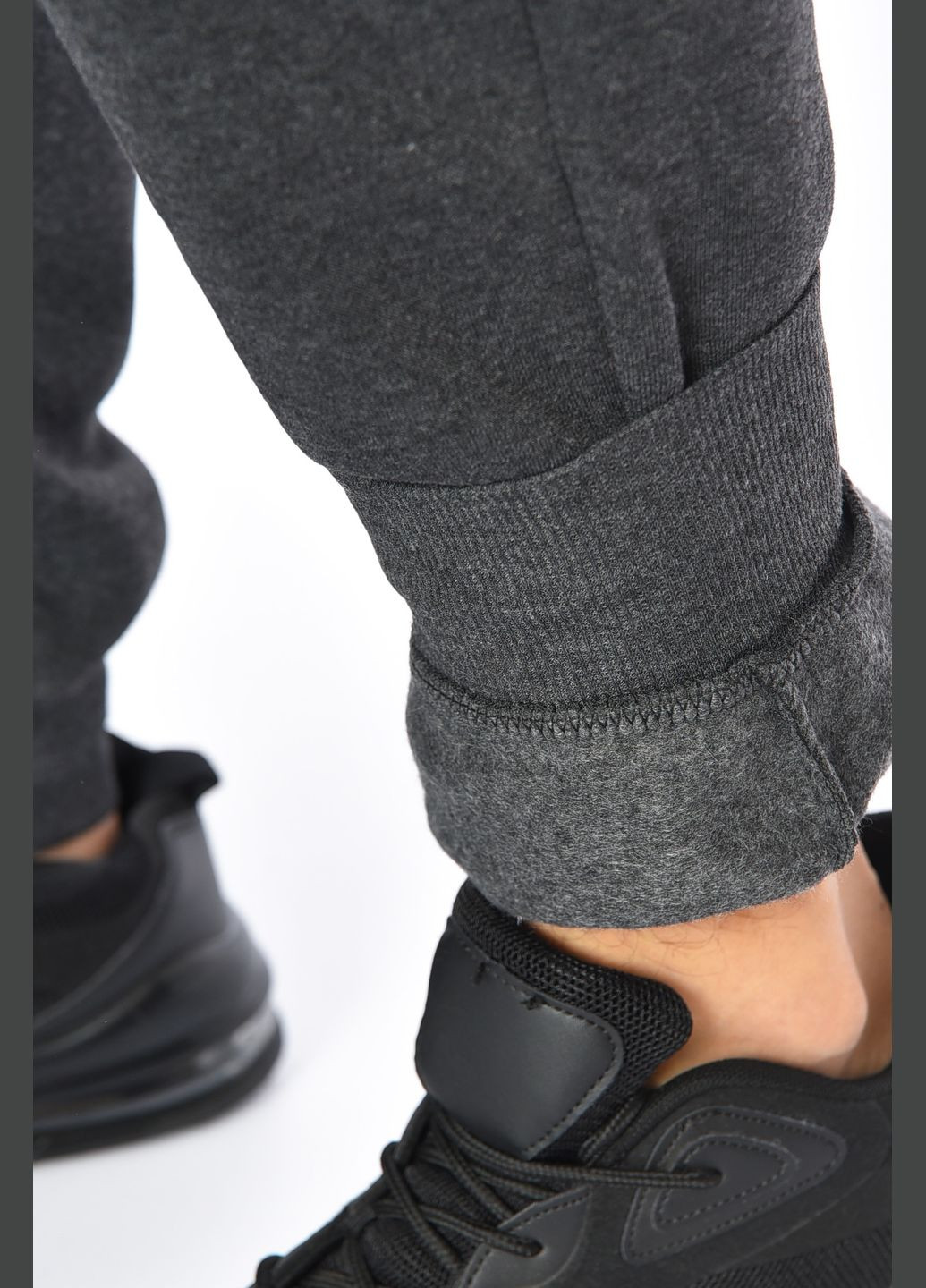 Серые спортивные зимние зауженные брюки Let's Shop