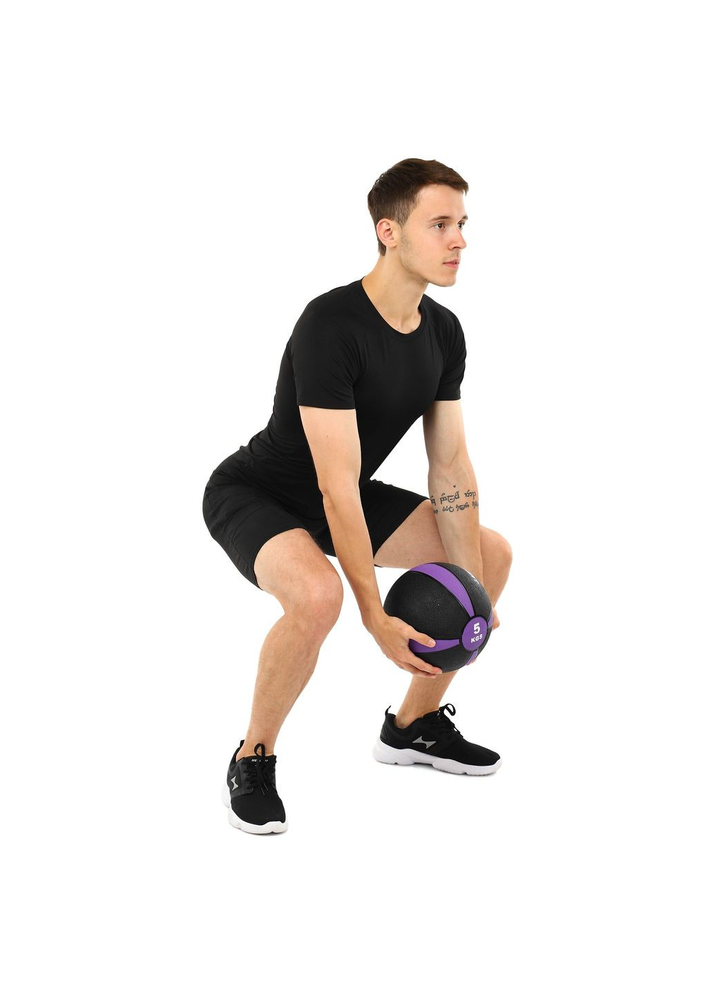 Медбол м'яч медичний Medicine Ball Фіолетовий-чорний (вага 5 кг) FI-5122-5 Zelart (367617524)