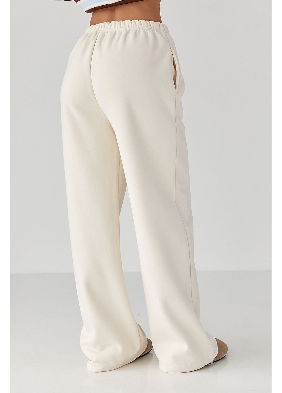 Утепленные спортивные штаны с надписью - кремовый цвет Lurex (364967945)