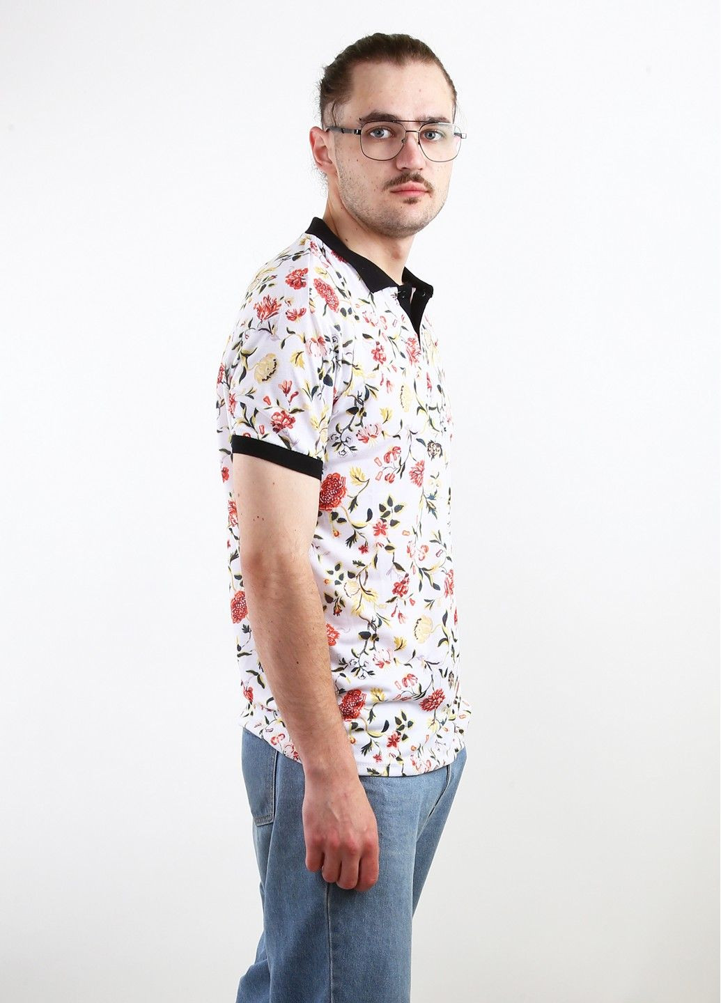 Цветная футболка-поло для мужчин Mtp с цветочным принтом