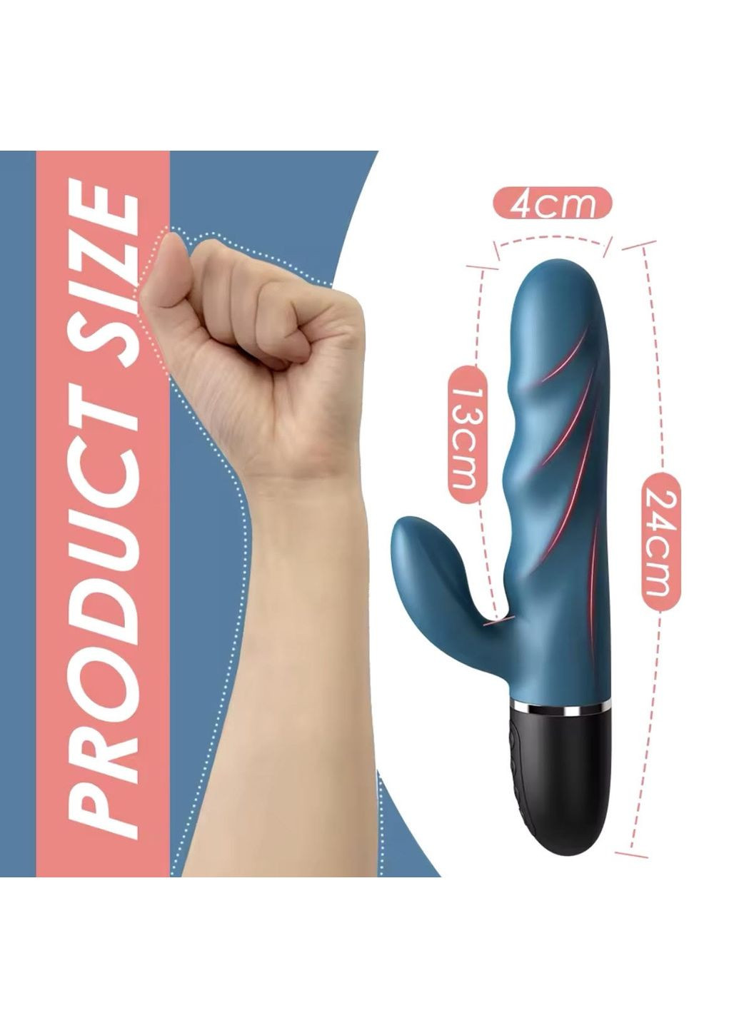 Большой фаллоимитатор 24 см, мощный вибратор, вагинальный массажер для точки G No Brand (307908961)