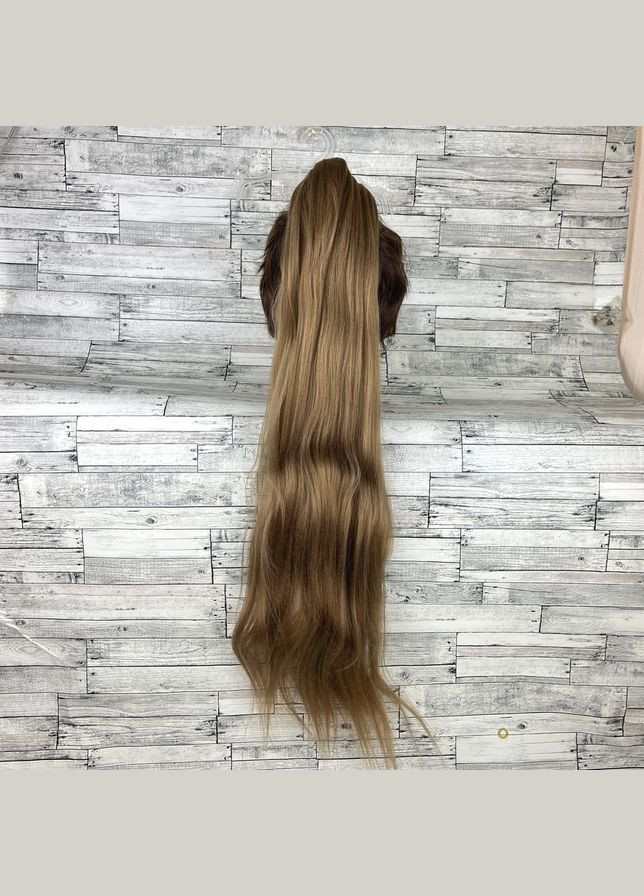 Накладний хвіст світло-русявий прямий No8 на гумці шиньйон термосхідний рівний No Brand 1056 (328450773)