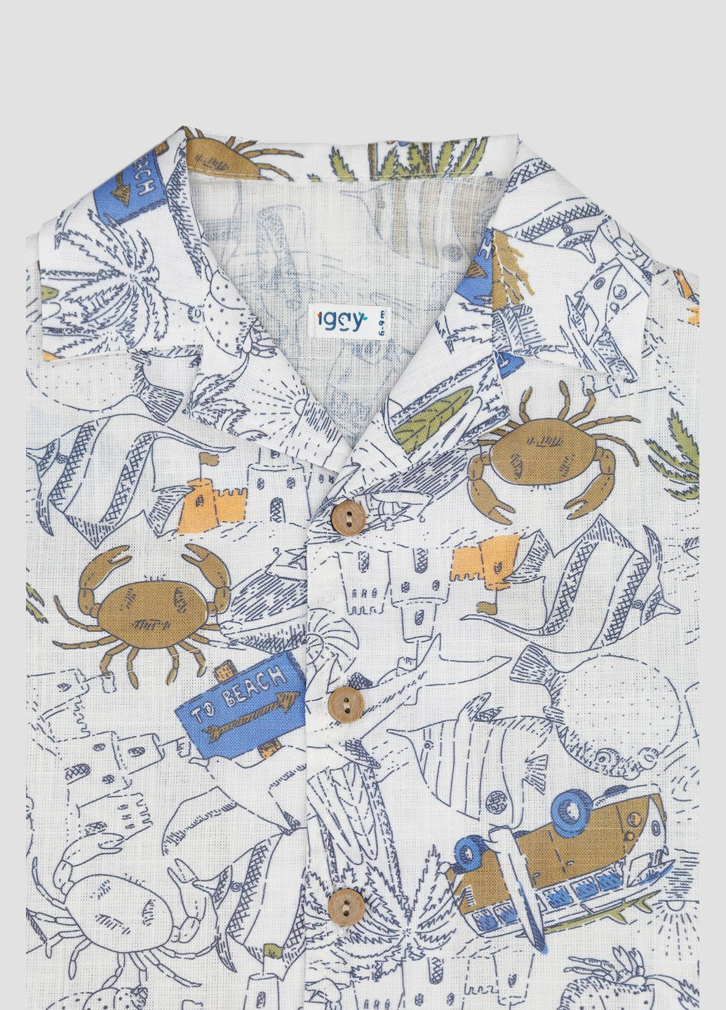 Белый летний костюм с шортами для мальчика цвет белый cb-00249263 Iggy