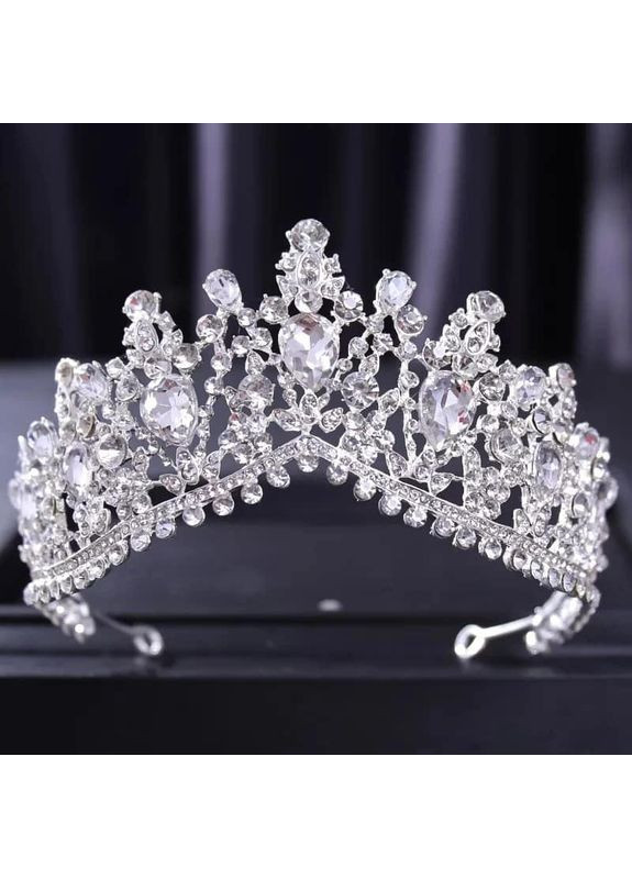 Диадема с кристаллами Сваровски, серебро No Brand (369162923)