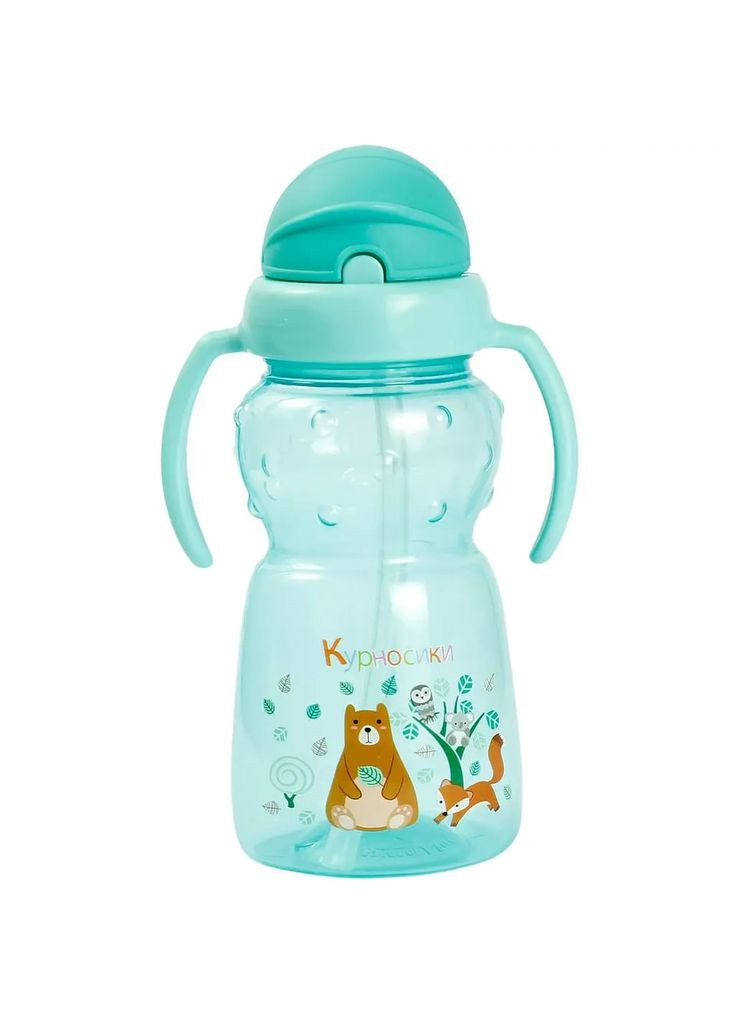 Поїльник-непроливайка з силіконовою трубочкою та ручками, 300 мл, салатовий () Курносики 7024 сал (336492367)