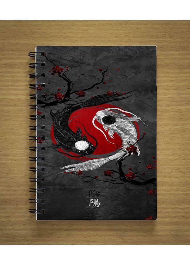 Блокнот Sketchbook Скетчбук с принтом Yin and yang | Инь и ян #01 Kika (370218448)