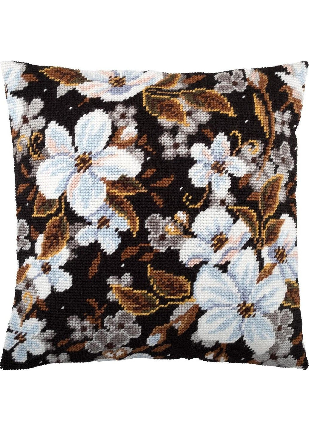 Набір для вишивання подушки хрестиком "Яблуневий цвіт" Страмін з пряжею Zweigart напівхрест нитками муліне 40х40 см No Brand (333166088)