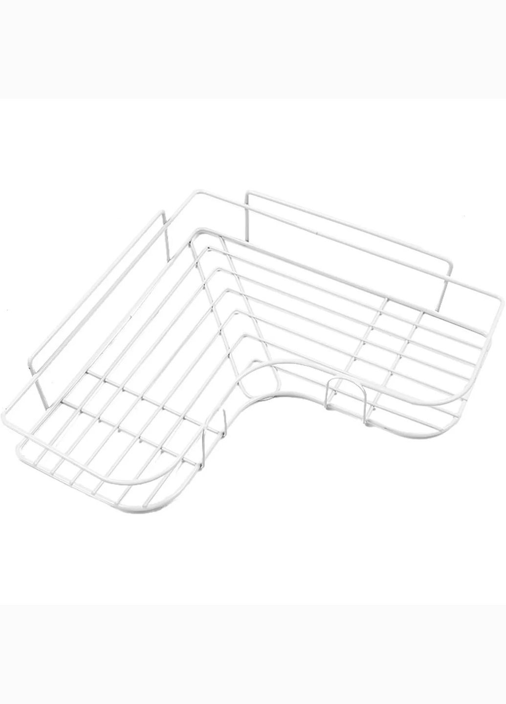 Кутова настінна полка для ванної кімнати з алюмінію на липучці Білого кольору Global Fashion (363028625)