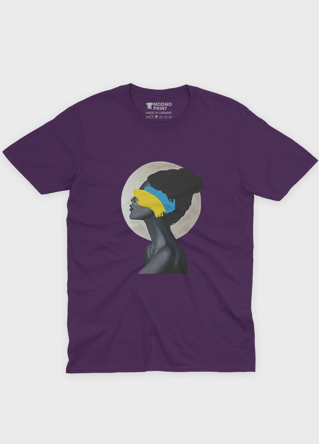 Фиолетовая демисезонная футболка для девочки с патриотическим принтом (ts001-3-dby-005-1-063-g) Modno