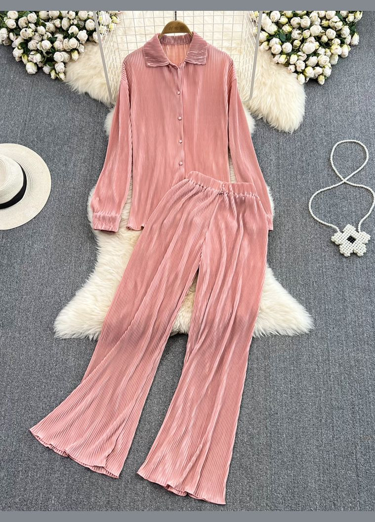 Женский летний брючный костюм KK-107 Розовый Number Nine (271683120)