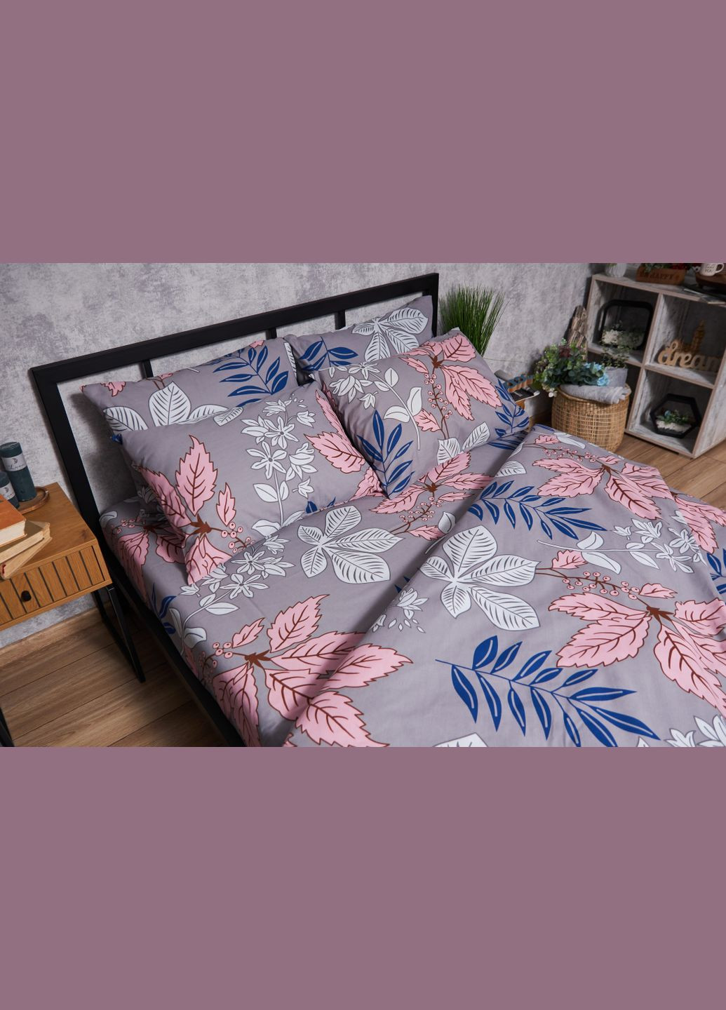 Комплект постільної білизни Бязь Gold Люкс сімейний 160х220х2 наволочки 4х70х70 (MS-820004199) Moon&Star Fossil (288536026)