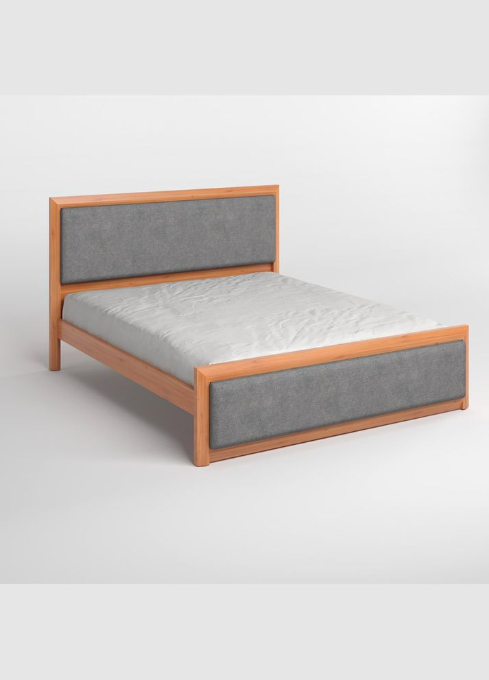 Односпальне дерев'яне ліжко Барселона Б4 /Аляска 93 (Сірий) 80х190 см (MBG-14100) Mebigrand (366083691)