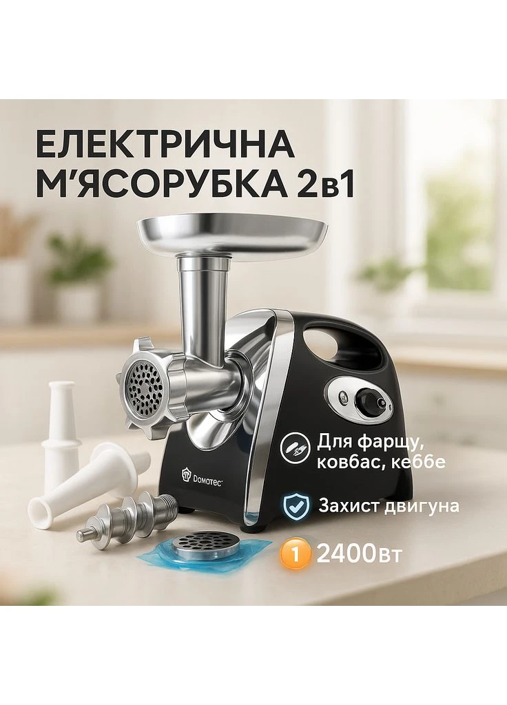М'ясорубка для помідорів MS-2019 2400Вт, М'ясорубка для дому з високою потужністю IQ-26 Domotec (398855969)