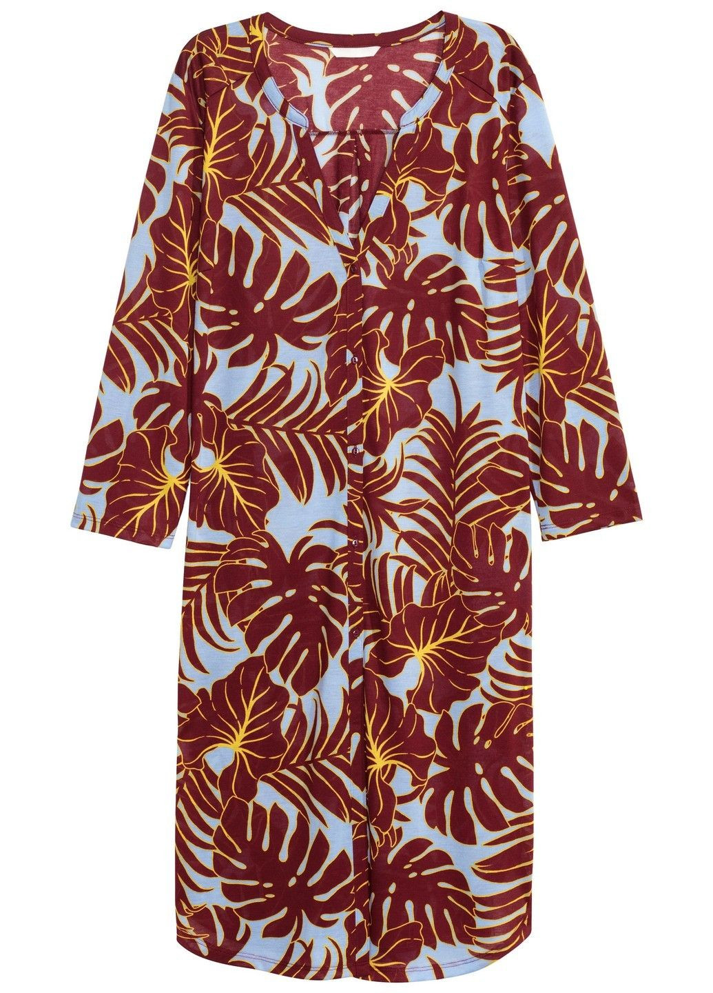 Бордова кежуал сукня H&M з малюнком