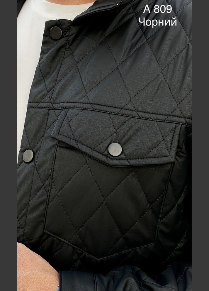 Чорна демісезонна чоловіча демісезонна чорна стьобана куртка-бомбер демі м (44) GIN