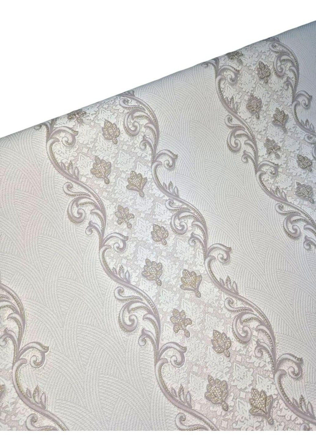 Шпалери вінілові флізелінові в спальню, коридор, зал, вітальню, дитячу кімнату 10.05×1.06 м Слов’янські шпалери 3684-01, бежеві Слов'янські шпалери (340275467)