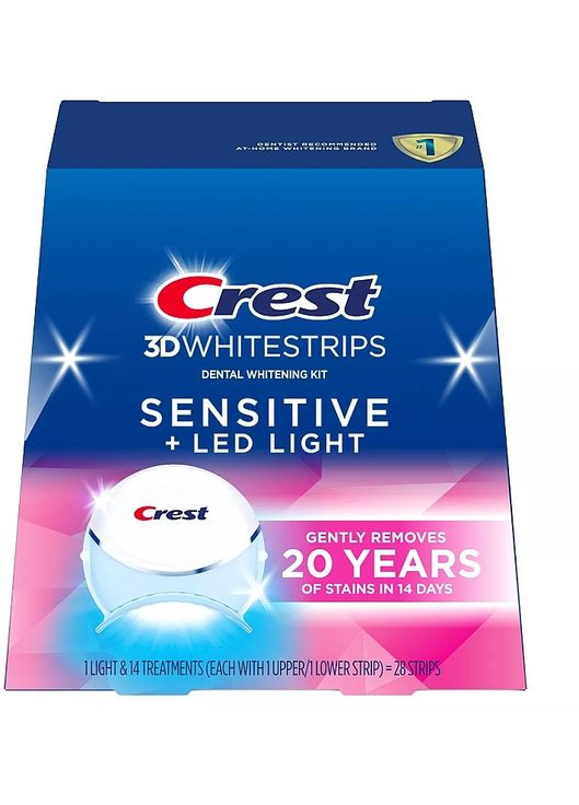 Відбілювальні смужки для зубів 3DWhitestrips Sensitive + LED Light 14шт (1348704-9590085) Crest (368660386)