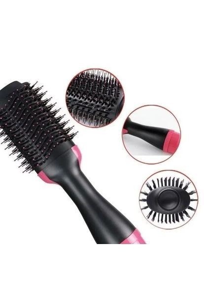 Фен щітка 3в1 з іонізацією One step Hair Dryer рожевий No Brand (363978939)