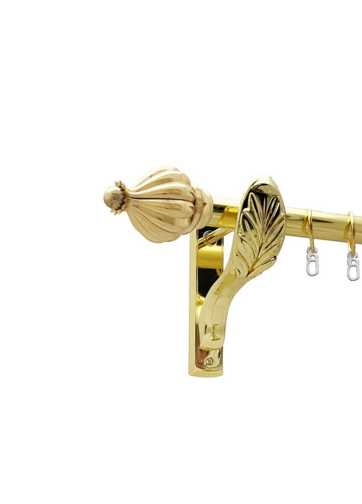 Карниз Таджа металлический однорядный ретро гладкая труба Золото 25 мм 200 см (00-00021712) ORVIT (300690428)