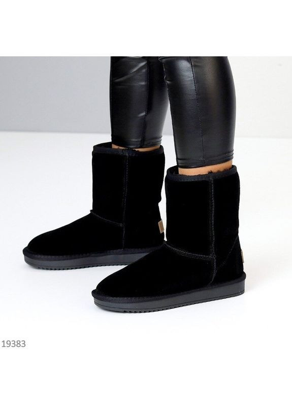 Классические угги натуральная замша, зимние сапожки, зимние сапоги, сапожки зимние черные код 118111 ITTS (364658739)