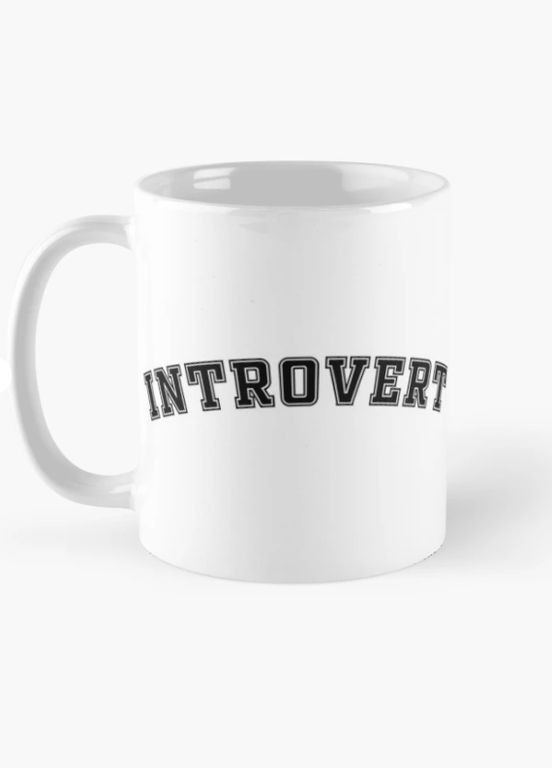 Чашка керамічна кружка з принтом Introvert Інтроверт Біла 330 мл Orca (317320516)