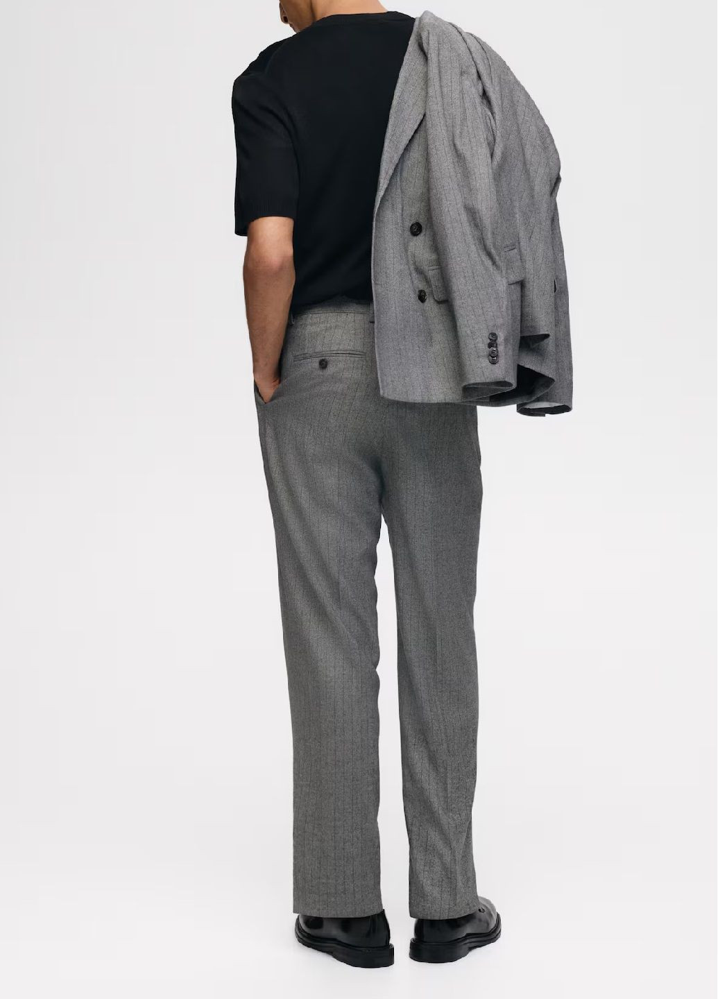 Темно-серые классические демисезонные брюки H&M