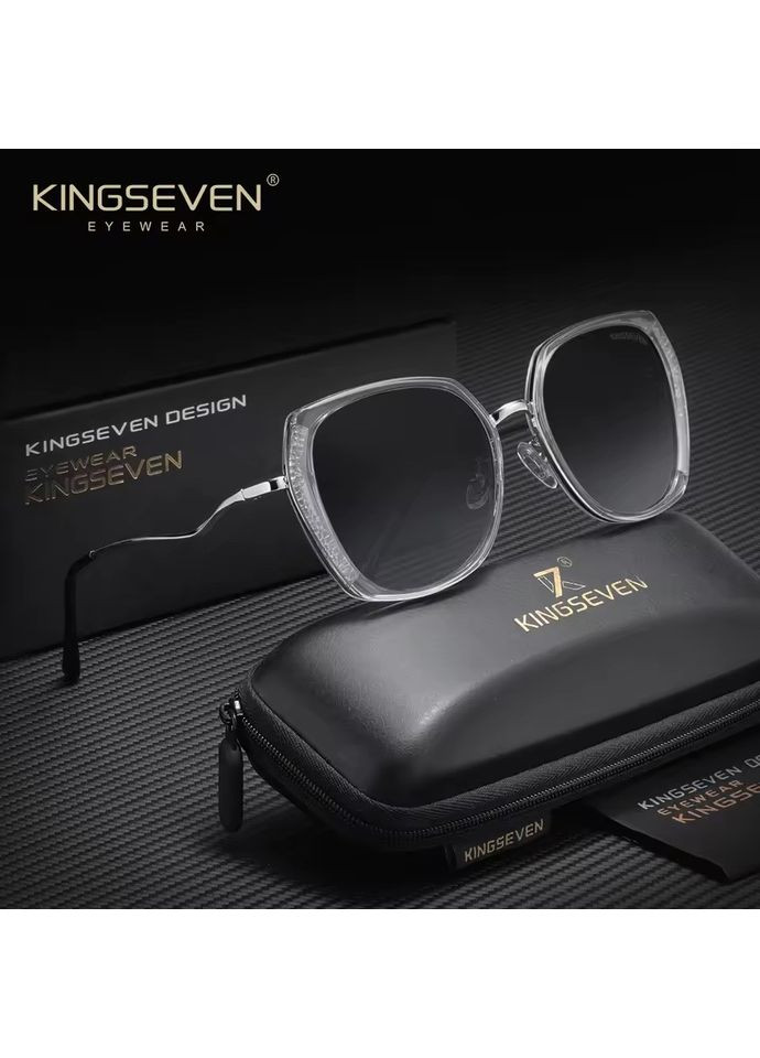 Жіночі поляризаційні сонцезахисні окуляри N7832 Clear Gray KINGSEVEN (359397209)