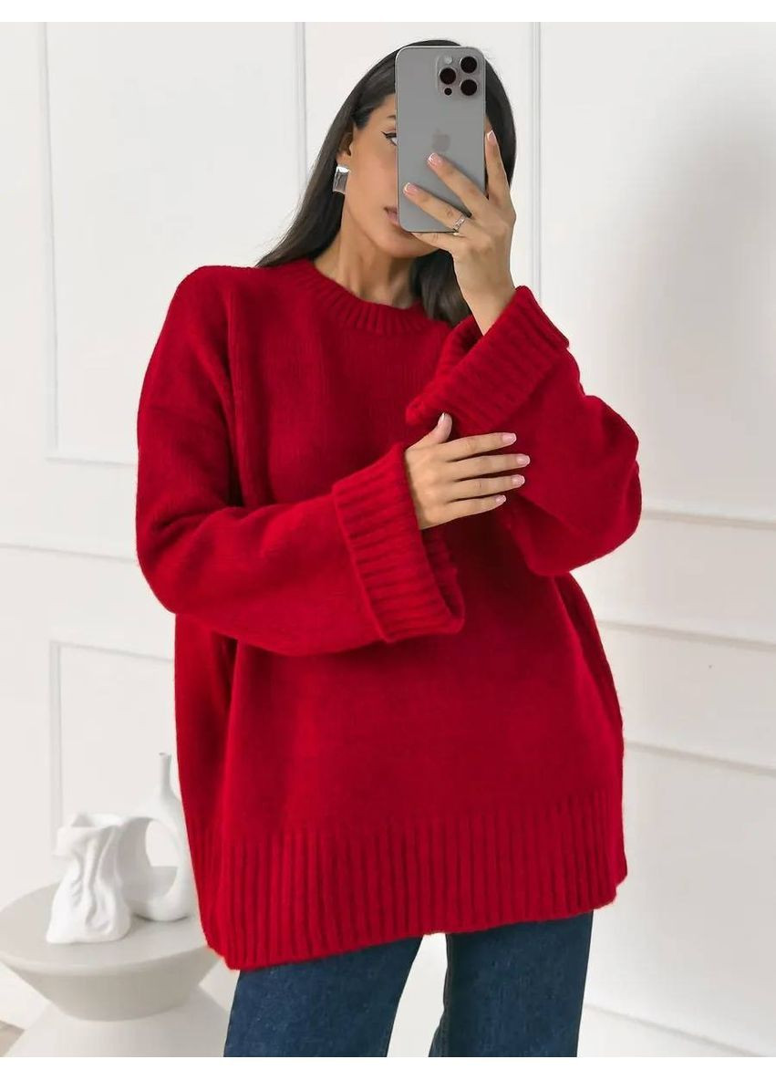 Красный женский свитер турция Osoblyva