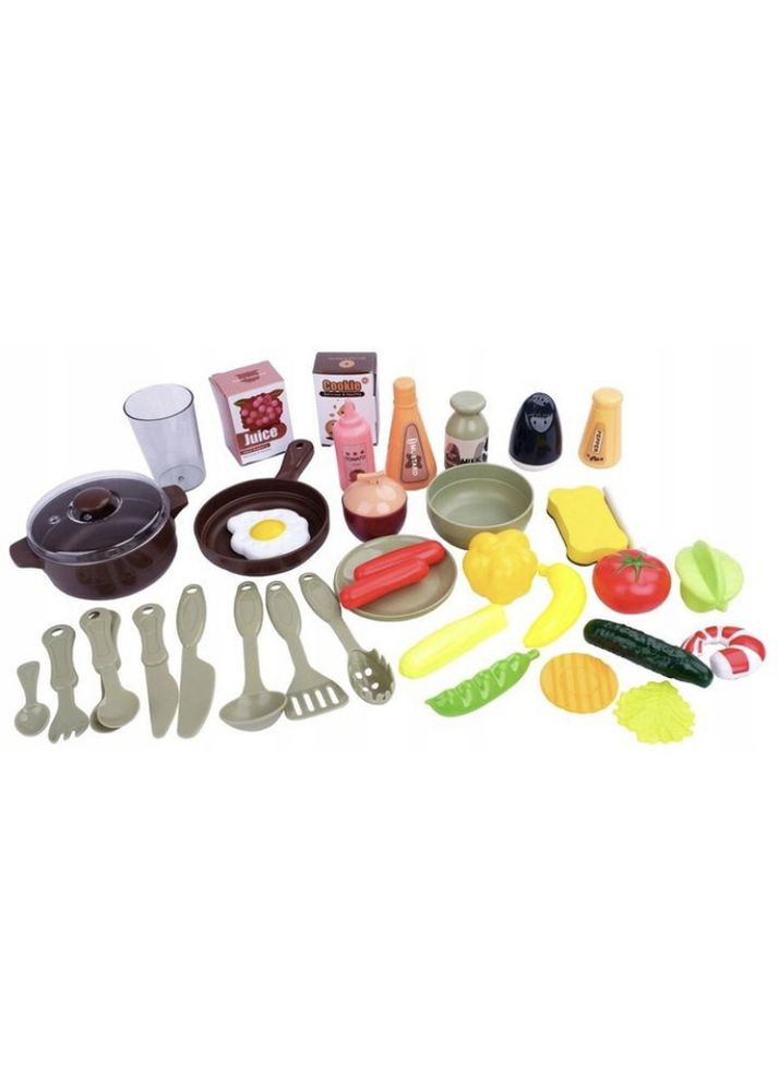 Дитяча кухня з водою і парою 889-221 на 42 предмета зі світловими і звуковими ефектами Блакитна Fun Game (350349741)