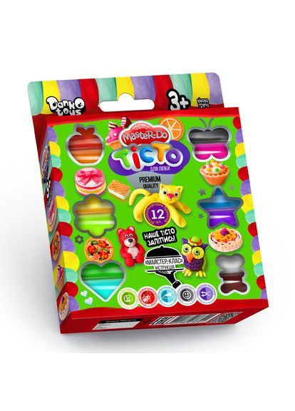 Комплект креативного творчества "Тесто для лепки" Master Do "12 цветов планшет укр. 7521DT Danko Toys (300388135)