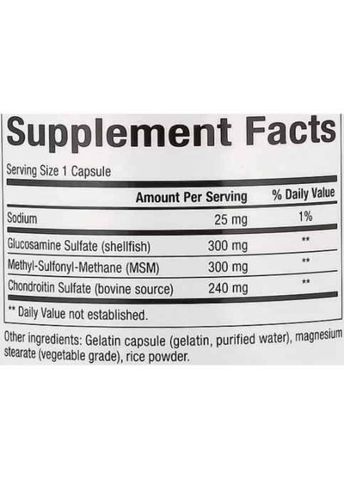 MSM Joint Formula with Glucosamine & Chondroitin Sulfate 180 Caps Natural Factors (355343832)