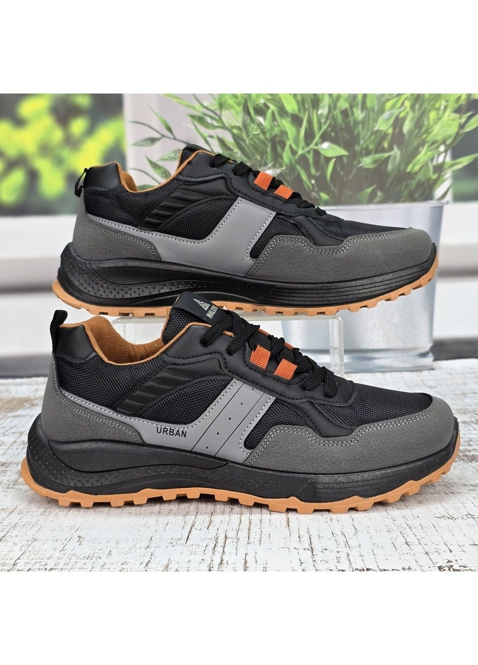 Графітові Осінні кросівки чоловічі демісезонні на флісі Gipanis