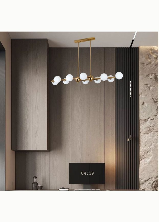 Бронзовая длинная люстра на 10 ламп "Modern Shine" (61-V1020-10) No Brand (370071916)