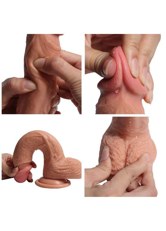 Фалоїмітатор вагінальний із полуничним лубрикантом 19*3,5 см на присоску No Brand (340914384)