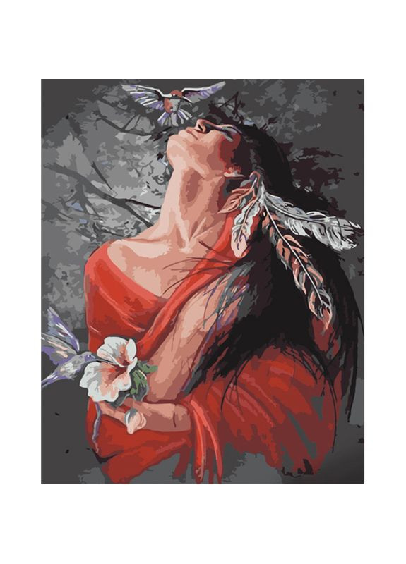 Картина за номерами ПРЕМІУМ Жіноча краса з лаком та з рівнем розміром 40х50 см (GS1362) Strateg (362500605)