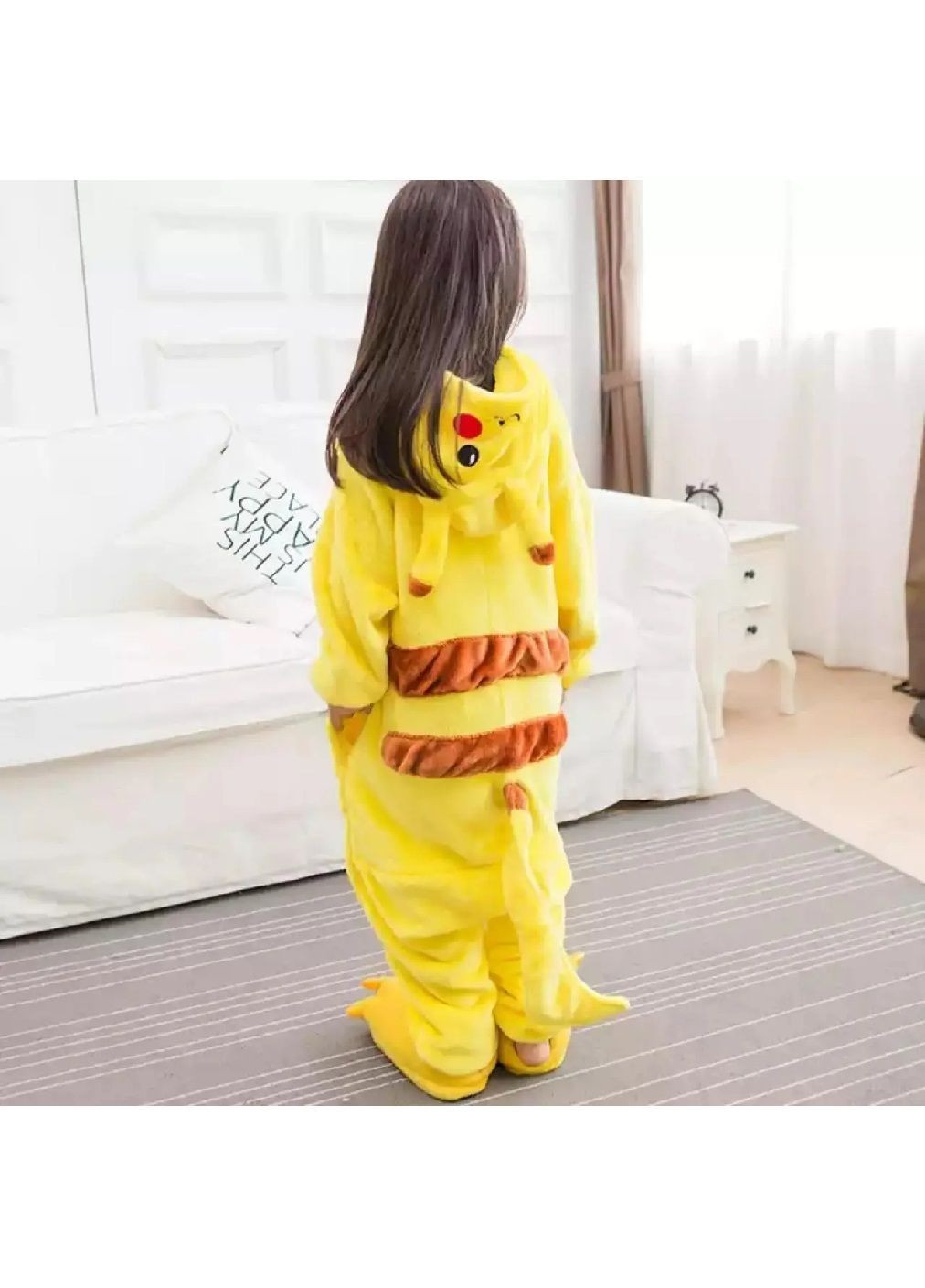 Дитяча піжама кігурумі з домашніми капцями для дітей дівчаток розмір піжами 130 розмір капців 32-33 (481554-Prob) Пікачу Unbranded (362746962)