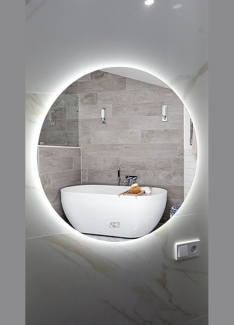 Зеркало Viano (60 х 60) c LED- подсветкой, часами и подогревом ХАСТ (302811033)