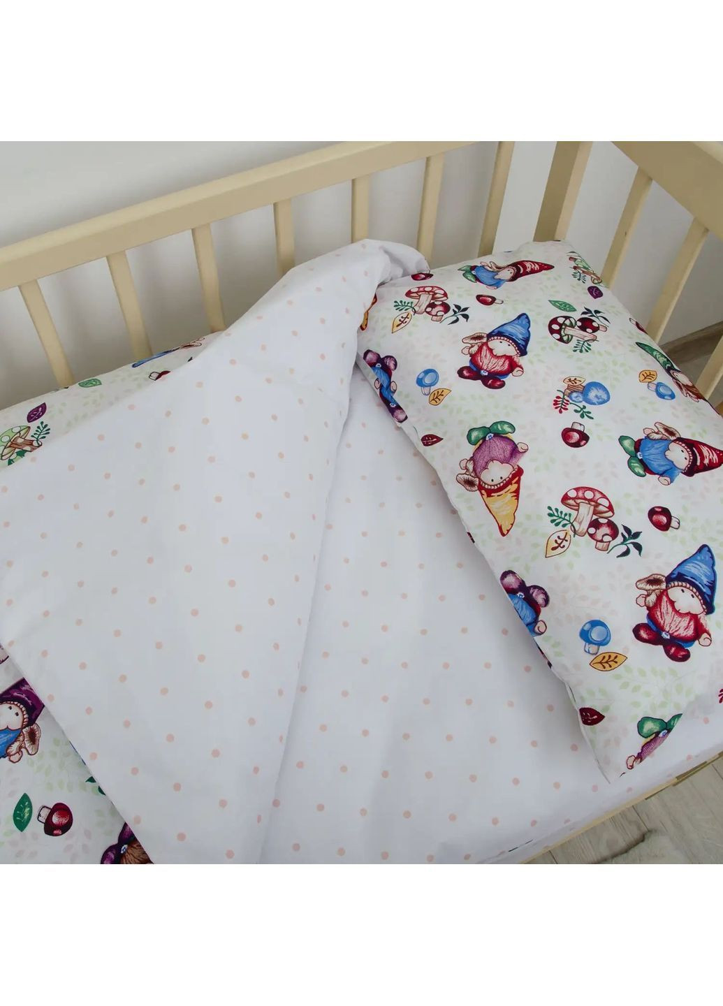 Детский комплект постельного белья, одеяло 140*105 см, наволочка 40*60 см, Веселые гномы ТЕПИК Белый (20770140105) ТЕП (365851908)