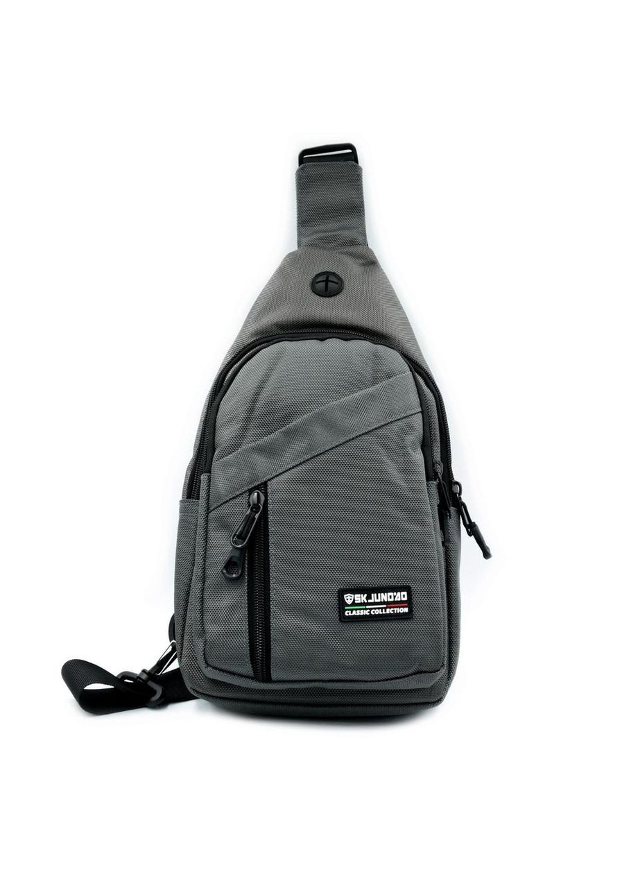 Сумка-слинг водонепроникна сірий через плече спортивна нагрудна сумка з регульованим ременем ProDobro (364672239)