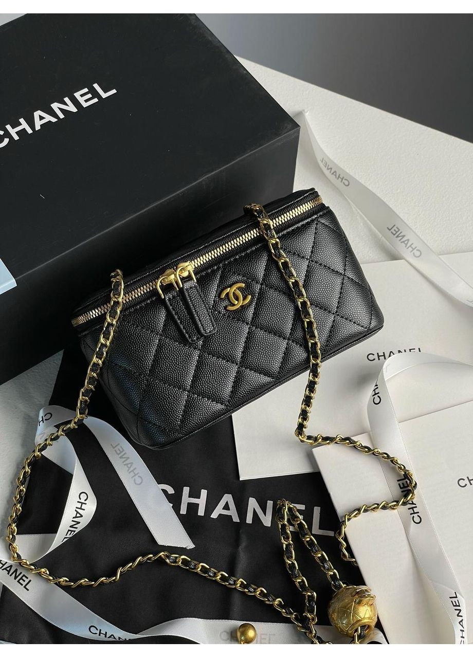 Женская сумка Classic Black Lambskin Pearl Crush Vanity Bag No Brand (362044489)