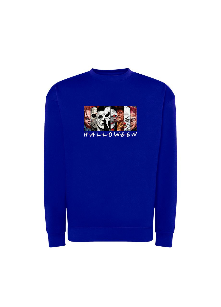 Синій світшот з принтом "фільми жахів" на halloween (10920755563) ТiШОТКА (370188353)