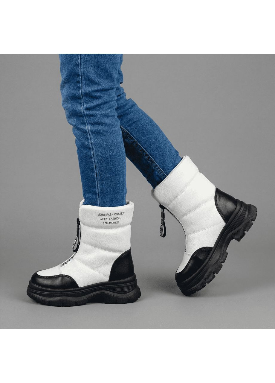 Белые осенние детские зимние ботинки унисекс 1768 белые GFB