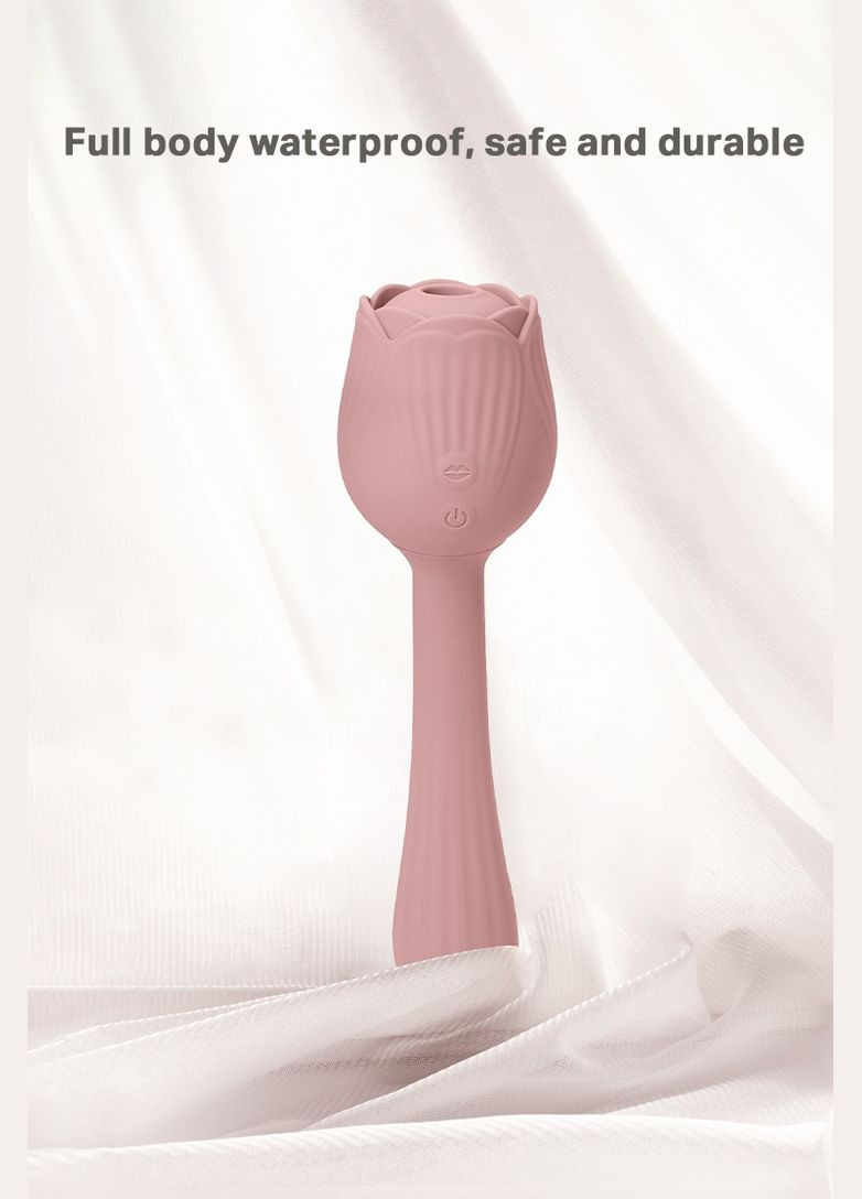 Вібратор у формі тюльпану з вакуумною стимуляцією Velvet Lure Рожевий Sweet Em (298050672)