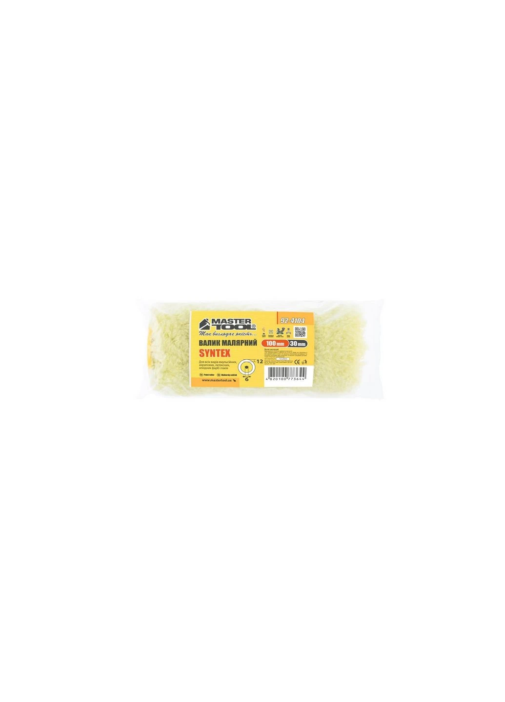 Валик малярный Sintex 30/100/12 мм Ø 6 мм 92-4104_Р Mastertool (392455565)