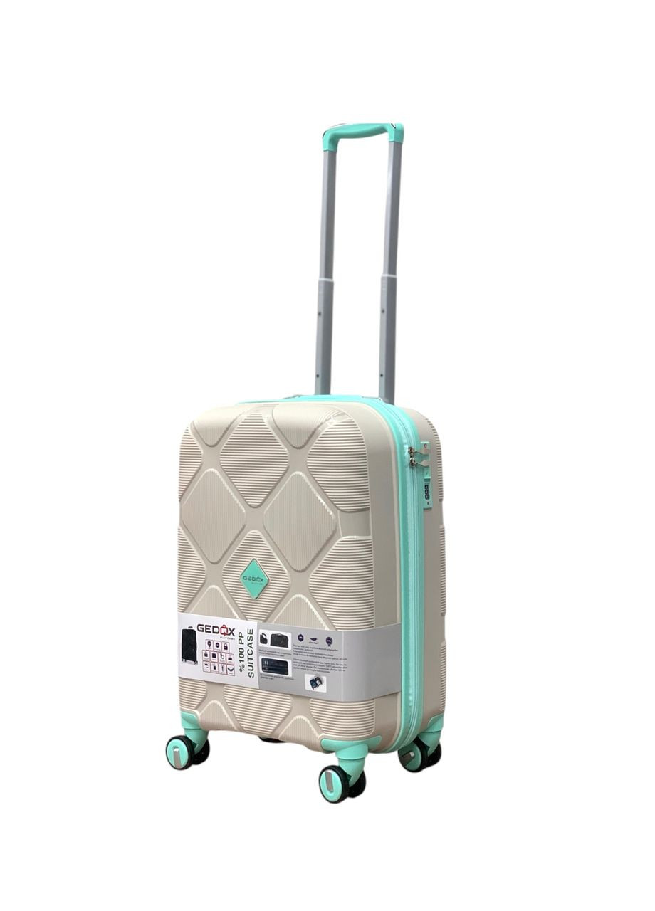 Чемодан Турция Маленький (S) Полипропилен На 4-х Двойных Колесах 50л PP006-S Светло-серый Gedox (335032896)