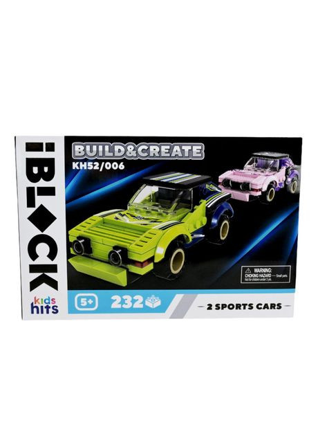 Конструктор Kids hits Дві спортивні машини 232 деталі (KH52/006) Iblock (370625715)